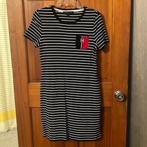 Tommy Hilfiger blue white striped dress size medium